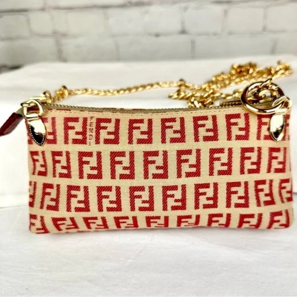 ⭐FENDI Zucca pouch crossbody or bum bag with chain - Picture 4 of 16